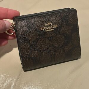 Coach Signature Brown and Black Wallet